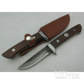 Pattern steel puma Handmade Version Fixed Blade Knife Survival Knife with Steel + Wood Handle UDTEK01194 